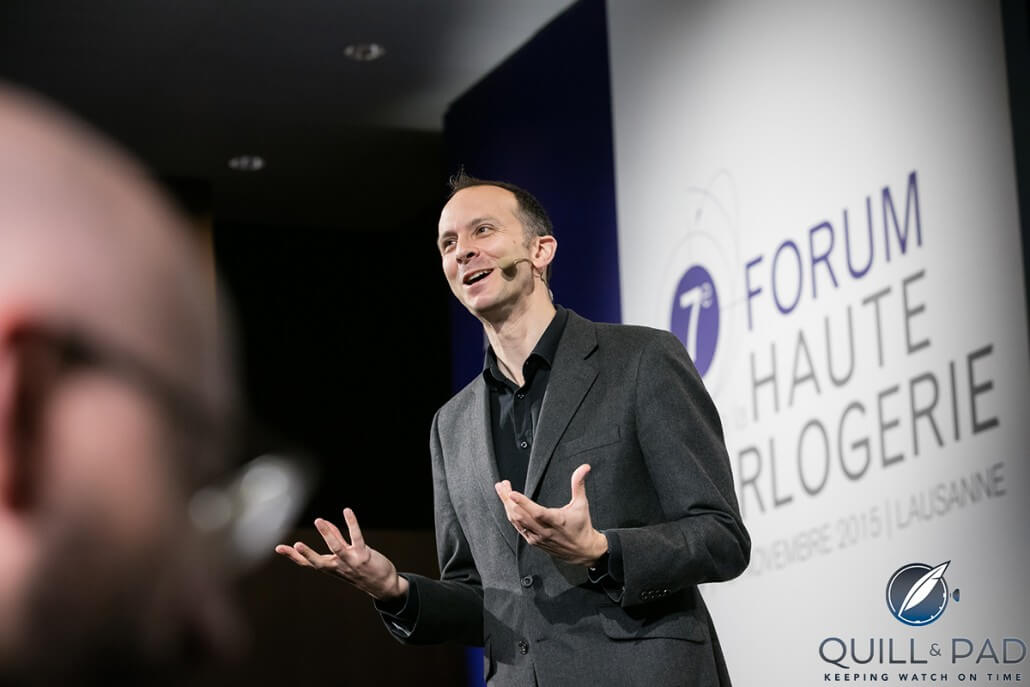 'Financial Times' columnist Tim Harford at the 7th Forum de la Haute Horlogerie (photo courtesy www.point-of-views.ch)