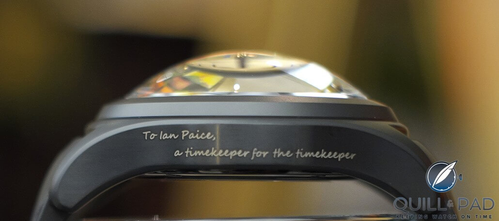 The Corum Paiste Bubble with special engraving just for Deep Purple’s Ian Paice