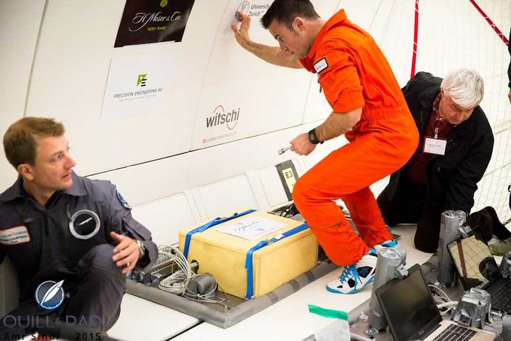 The H. Moser & Cie zero gravity flight was packed with testing instruments and experiements