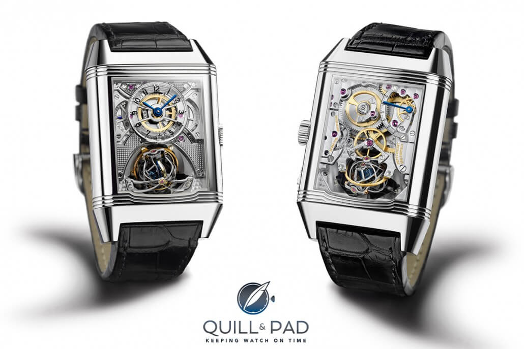 The reversible Jaeger-LeCoultre Gyrotourbillon 2 from the front and the back