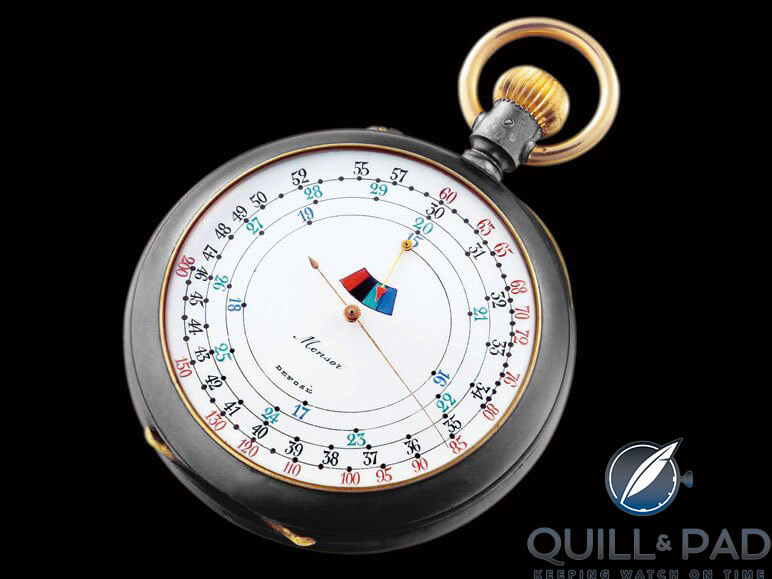 From ‘The Mastery of Time’: a 55 mm chronographic double-faced pocket watch signed Alfred Dunhill, France, approx. 1910 (photo Dominique Cohas)