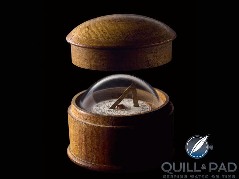 From ‘The Mastery of Time’: a magnetic dial for latitude mounted on a compass, approx. 18th century (photo Dominique Cohas)