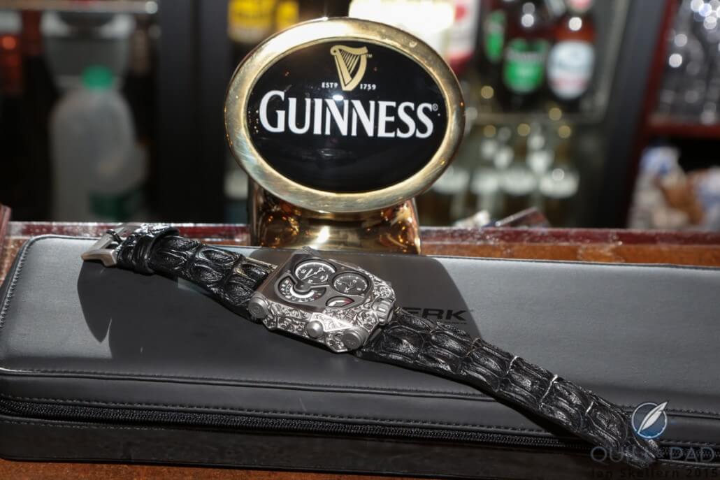 The Urwerk EMC Pistol in the midst of a cool vibe in the heart of London
