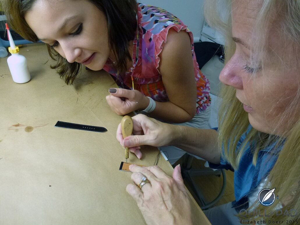 Gluing the leathers for the strap together is an intricate process in itself