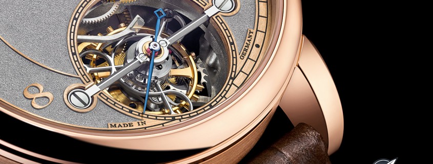 Close up view of the tourbillon of the 1815 Tourbillon Handwerkskunst By A. Lange & Söhne
