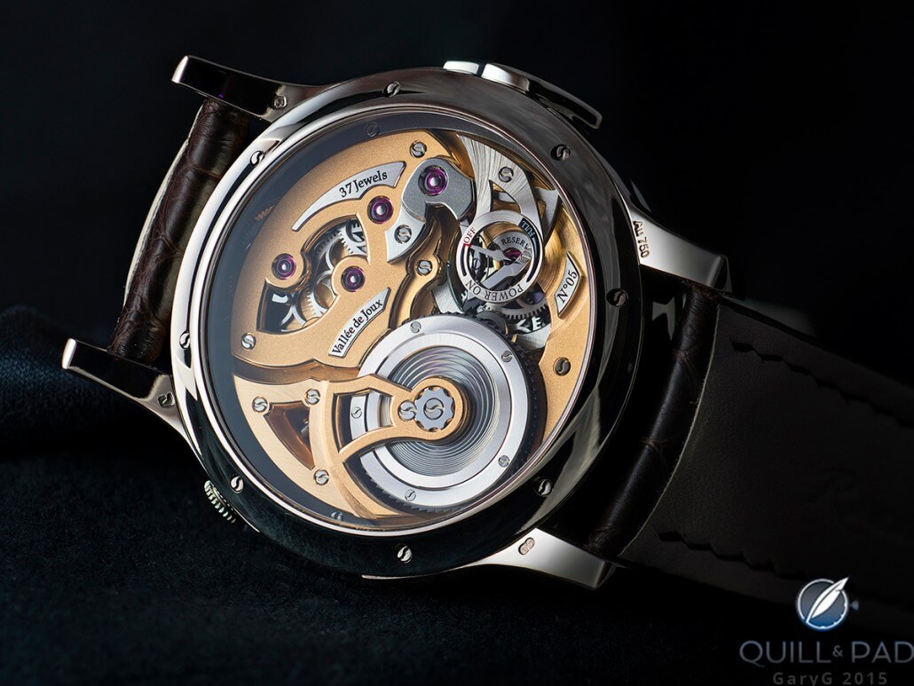 Vallée de Joux style (and label), take two: reverse side of the Romain Gauthier Logical One