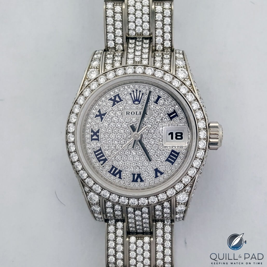 Diamond-set Rolex Lady Datejust from the Rothstein liquidation (photo courtesy Hess Fine Art)