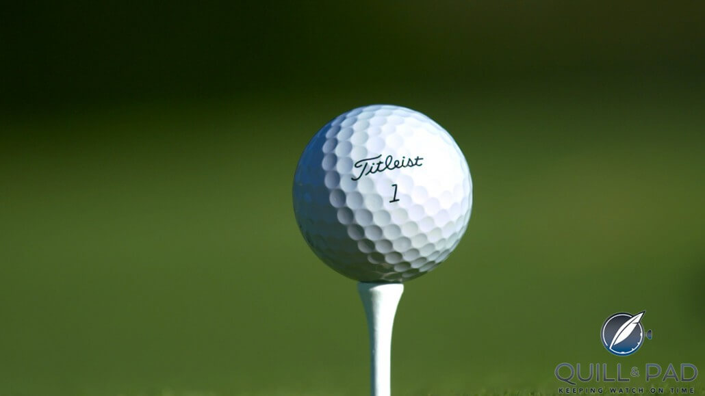 Neatly pad-printed Titleist golf ball