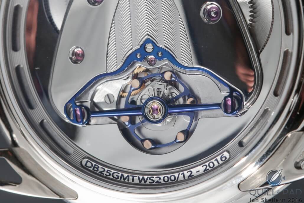 Close view of the regulator of the De Bethune DB25 World Traveller