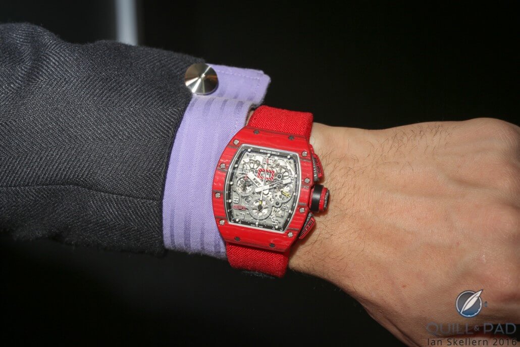Richard Mille RM 011 Red TPT Quartz on the wrist