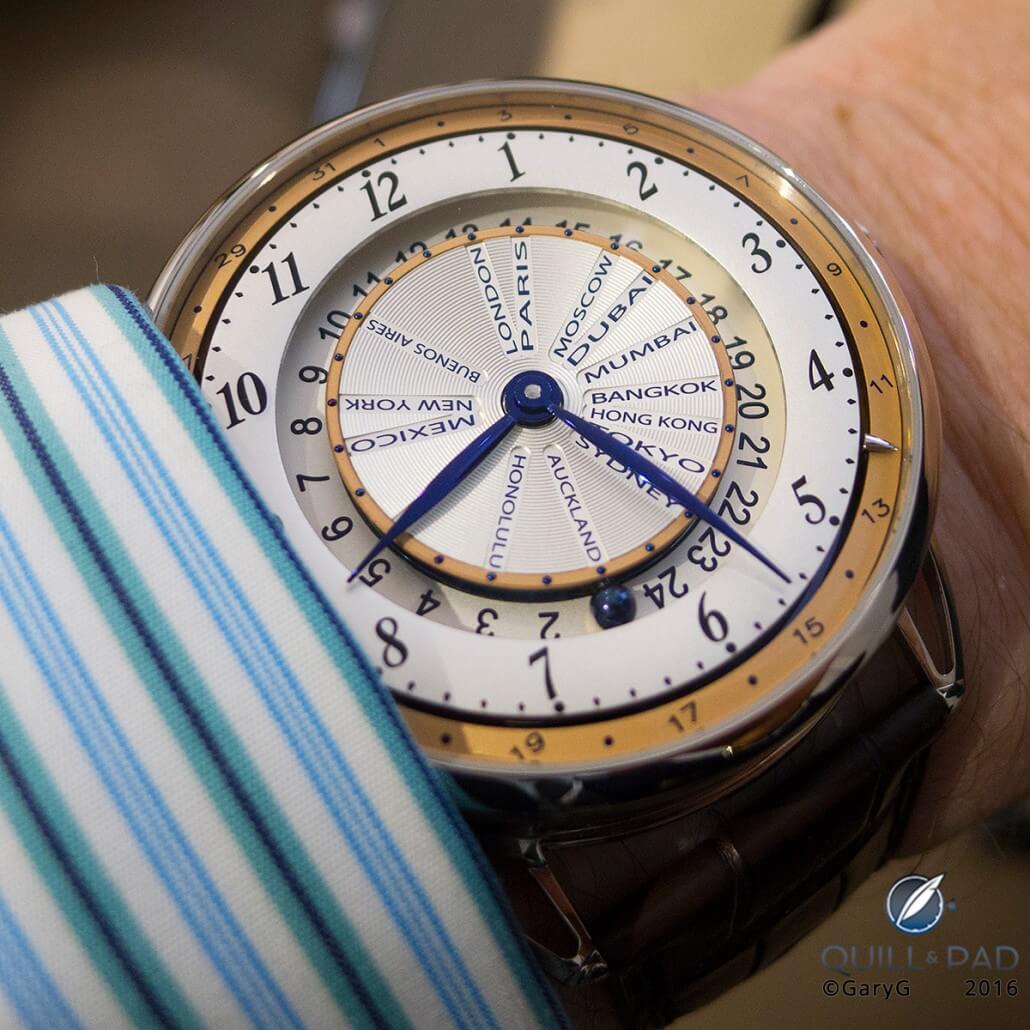 De Bethune DB25 World Traveller on the author’s wrist