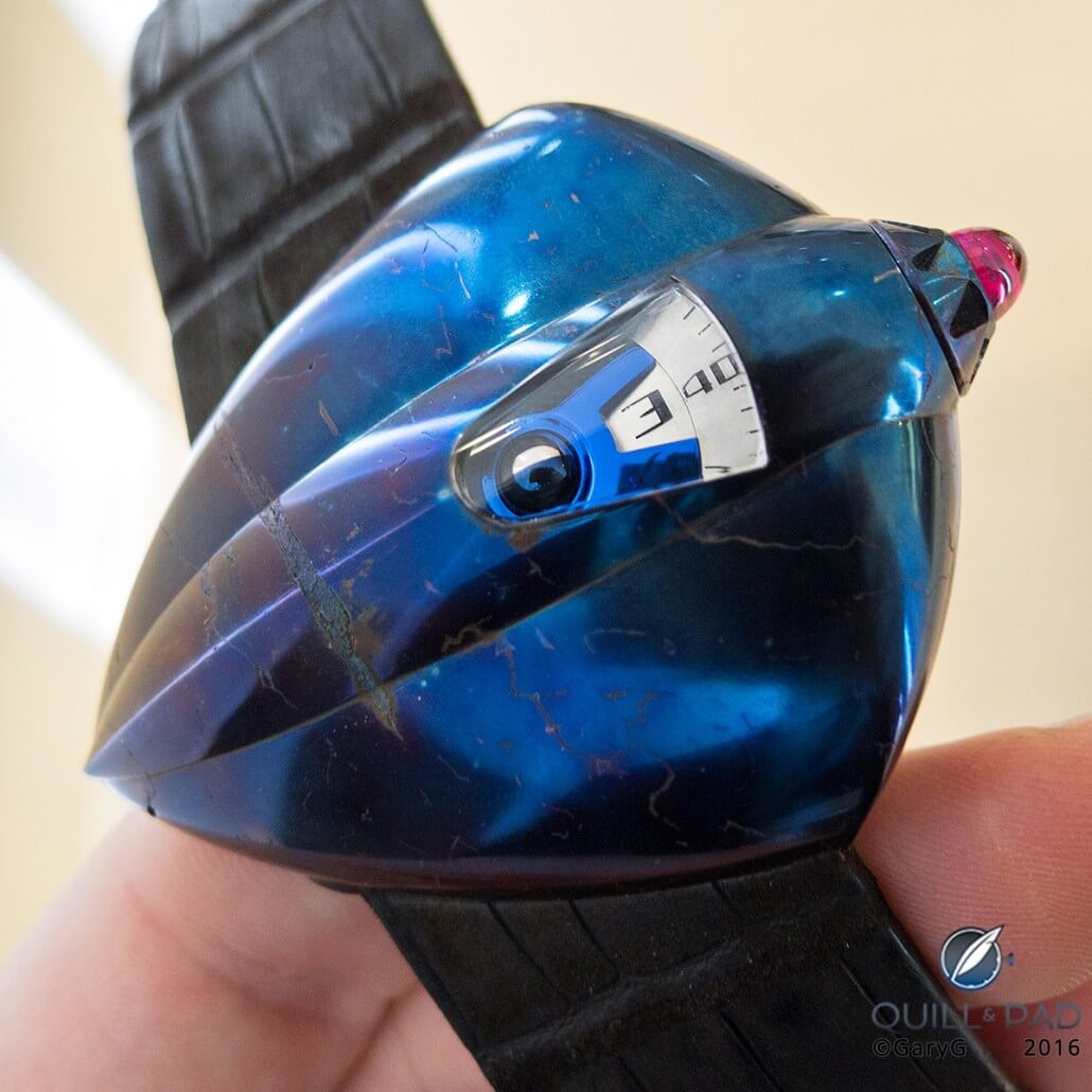 De Bethune Dream Watch 5, a unique piece encased in blued meteorite