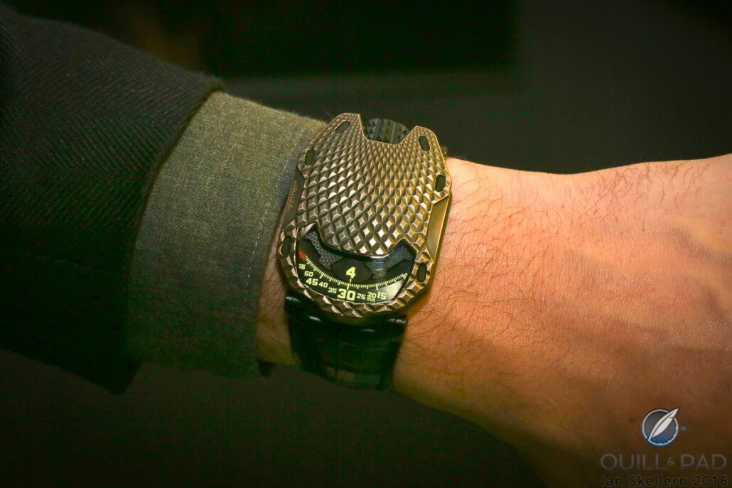 Urwerk UR-105TA T-Rex on the wrist