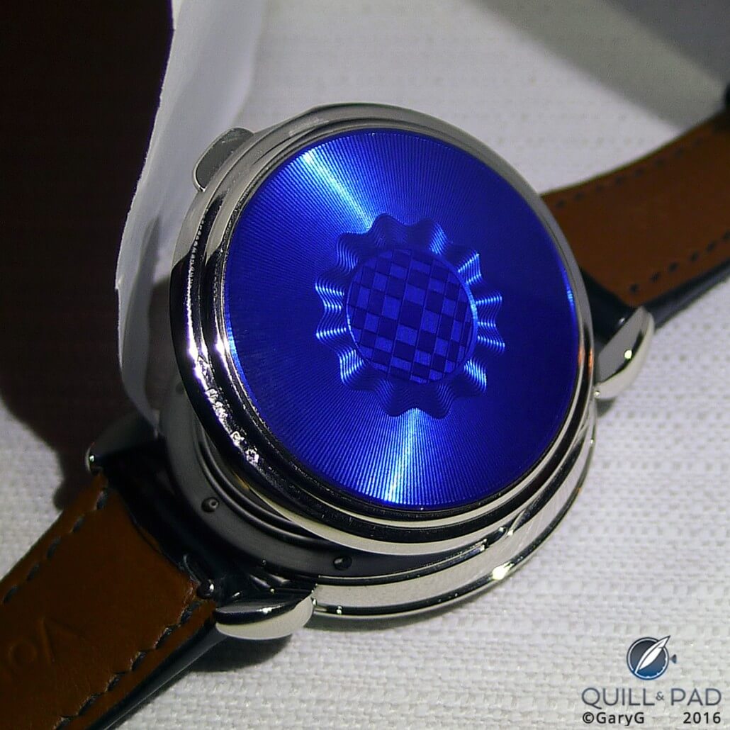 Officer Back of the Unique Voutilainen GMT-6 in Platinum