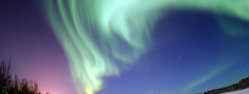 Aurora Borealis seen in Germany, note how bright the scenery looks for a dark night