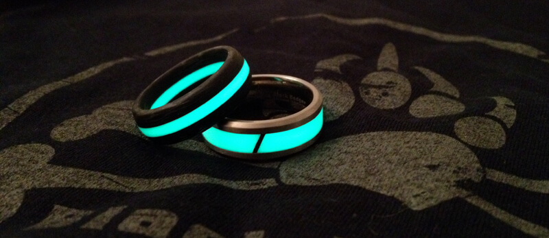 Black Badger glow-in-the-dark rings