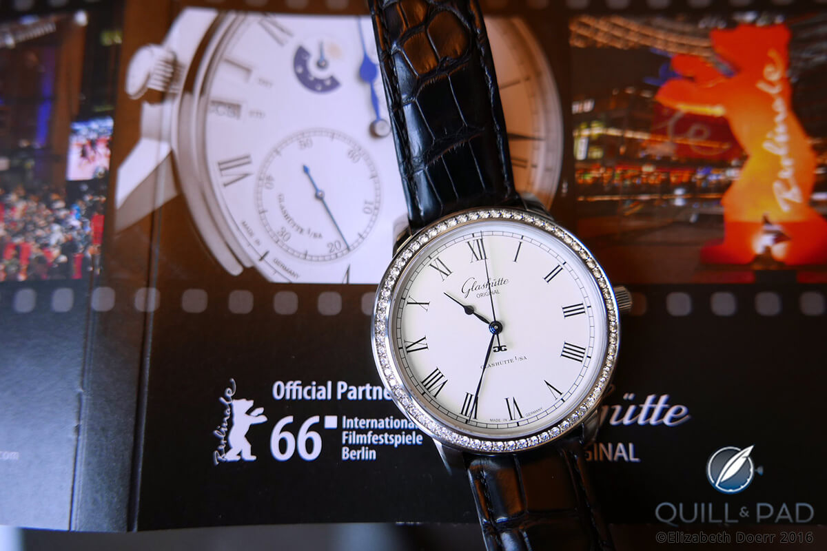 Glashütte Original Senator Automatic with diamond-set bezel at the 2016 Berlinale
