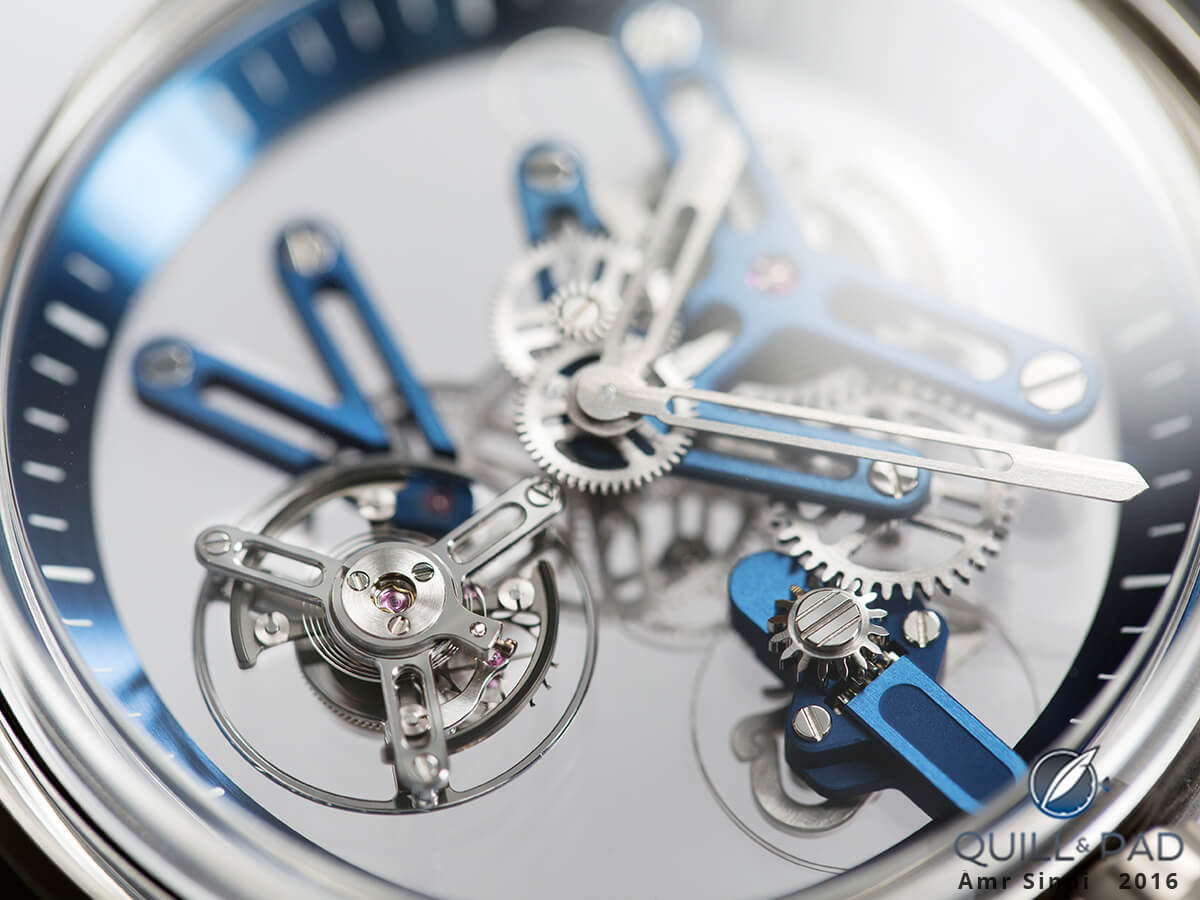 Dial side of the Angelus U20 Ultra-Skeleton Tourbillon