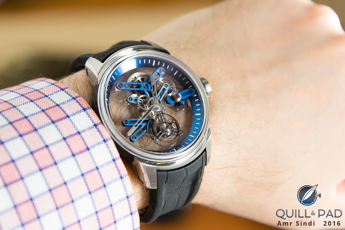 Angelus U20 Ultra-Skeleton Tourbillon on the wrist