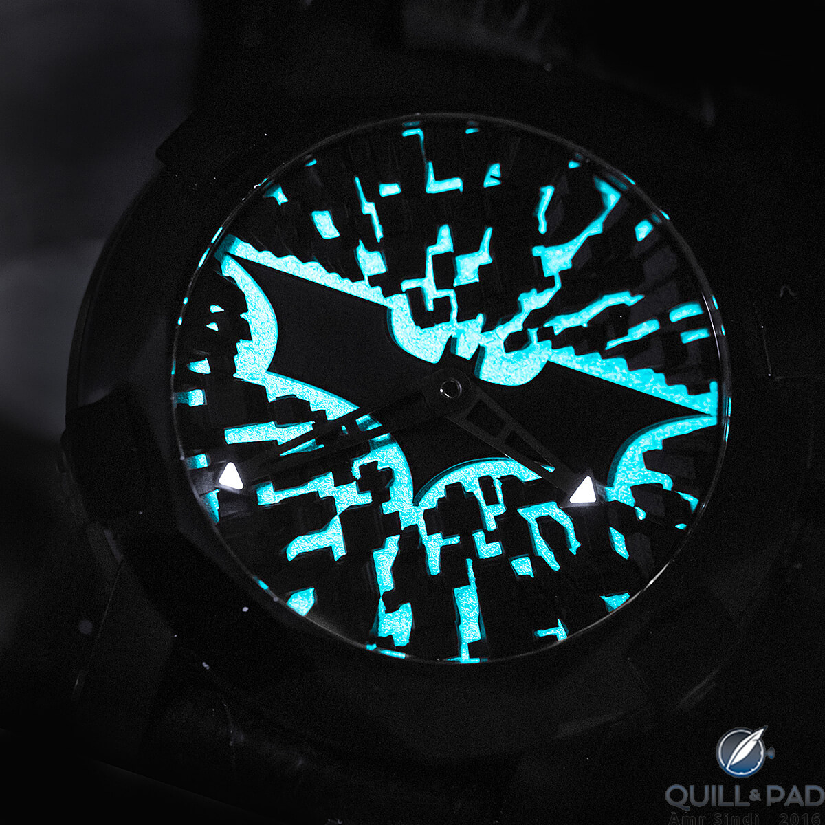 Romain Jerome's Batman DNA Gotham City lights up with lume by night