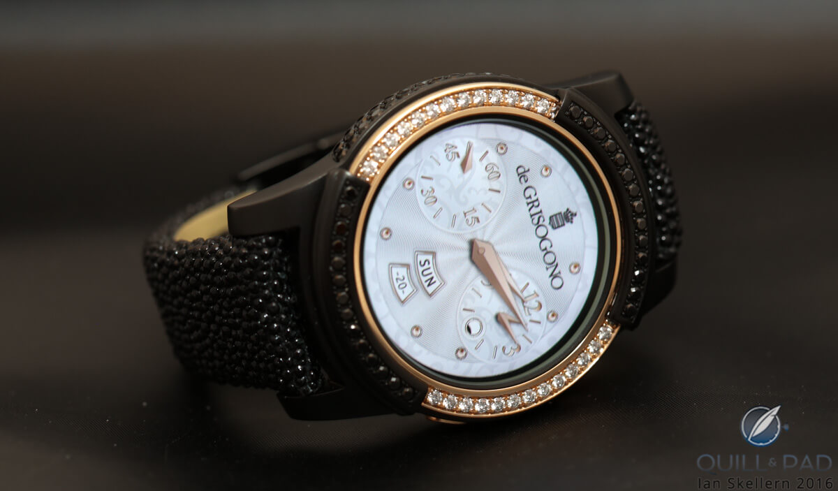 The de Grisogono Samsung Gear S2 has a large choice of dial layouts and indications