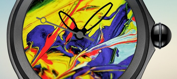 Boris Pjanic’s customized Corum Bubble mockup derived from his original acrylic painting