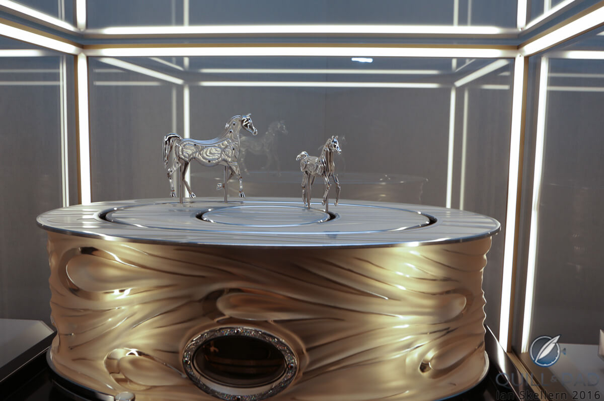 Parmigiani Hippologia, whose time display is in the oval window