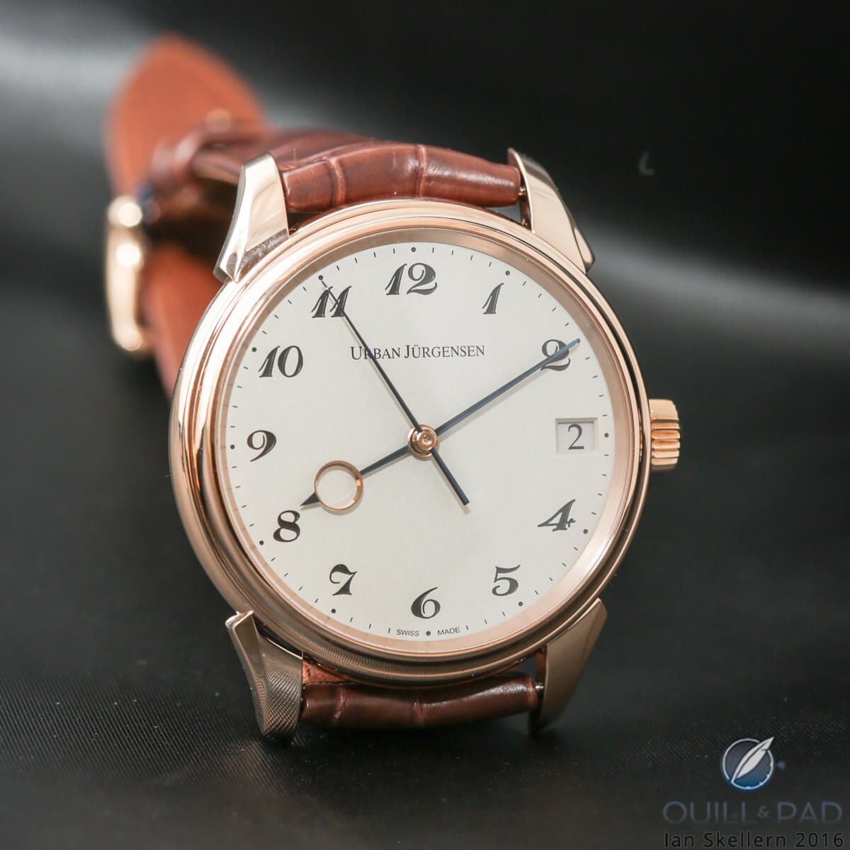 Urban Jürgensen Jules Collection Ref 2240 with oven fired enamel dial and red gold case
