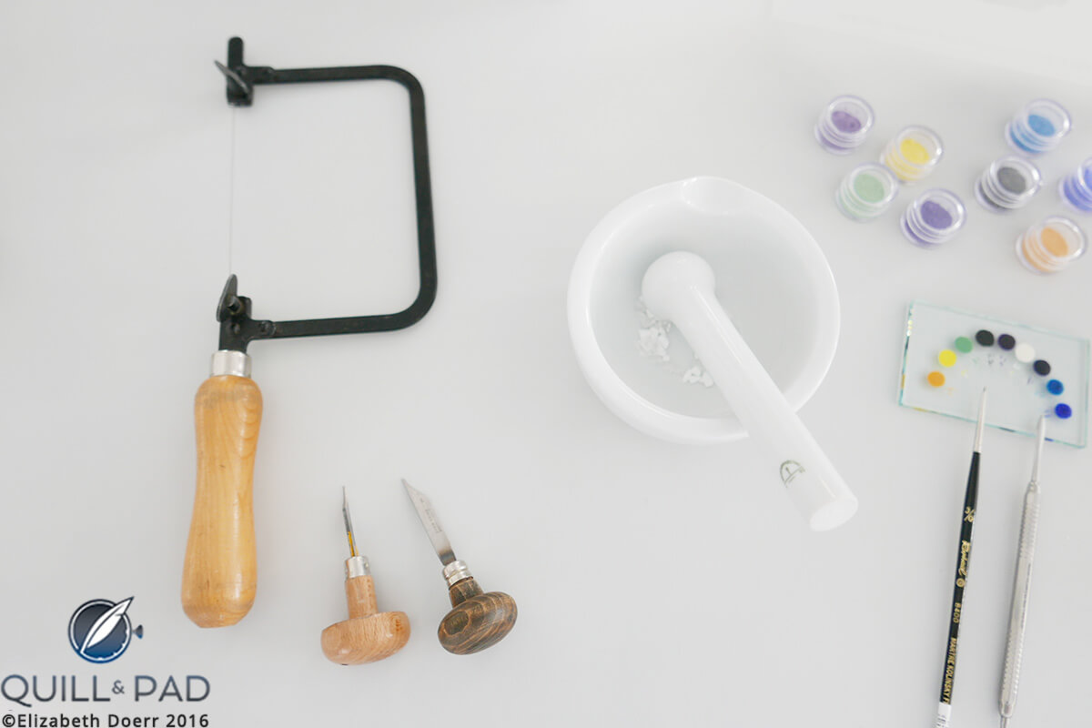 Tools for enameling and engraving in Jaeger-LeCoultre’s dedicated new métiers d’art workshop