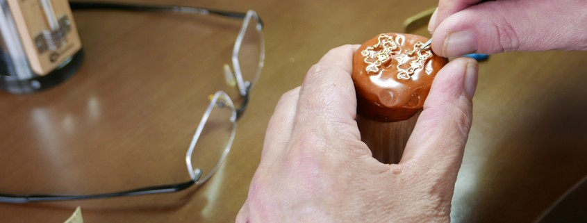 A beautiful component being engraved at Jaeger-LeCoultre’s dedicated new métiers d’art workshop