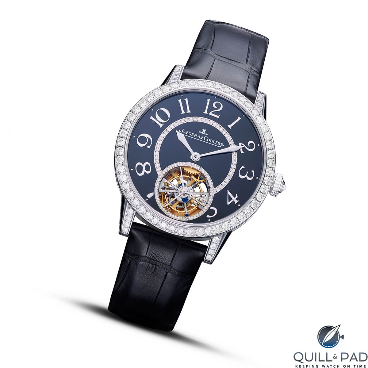 Look closely: the diamonds surrounding the tourbillon cutaway on the Jaeger-LeCoultre Rendez-Vous High Jewellery Tourbillon are bezel-set