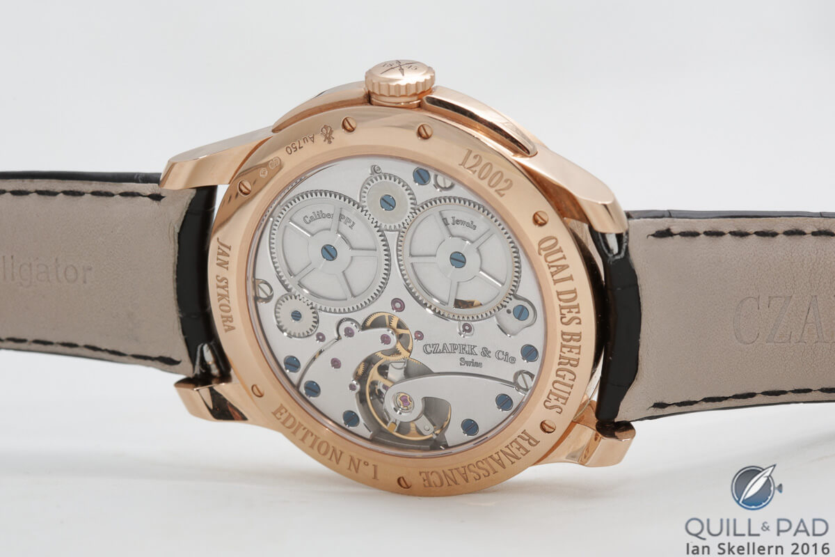 Movement of the Czapek & Cie. Quai des Bergues in pink gold