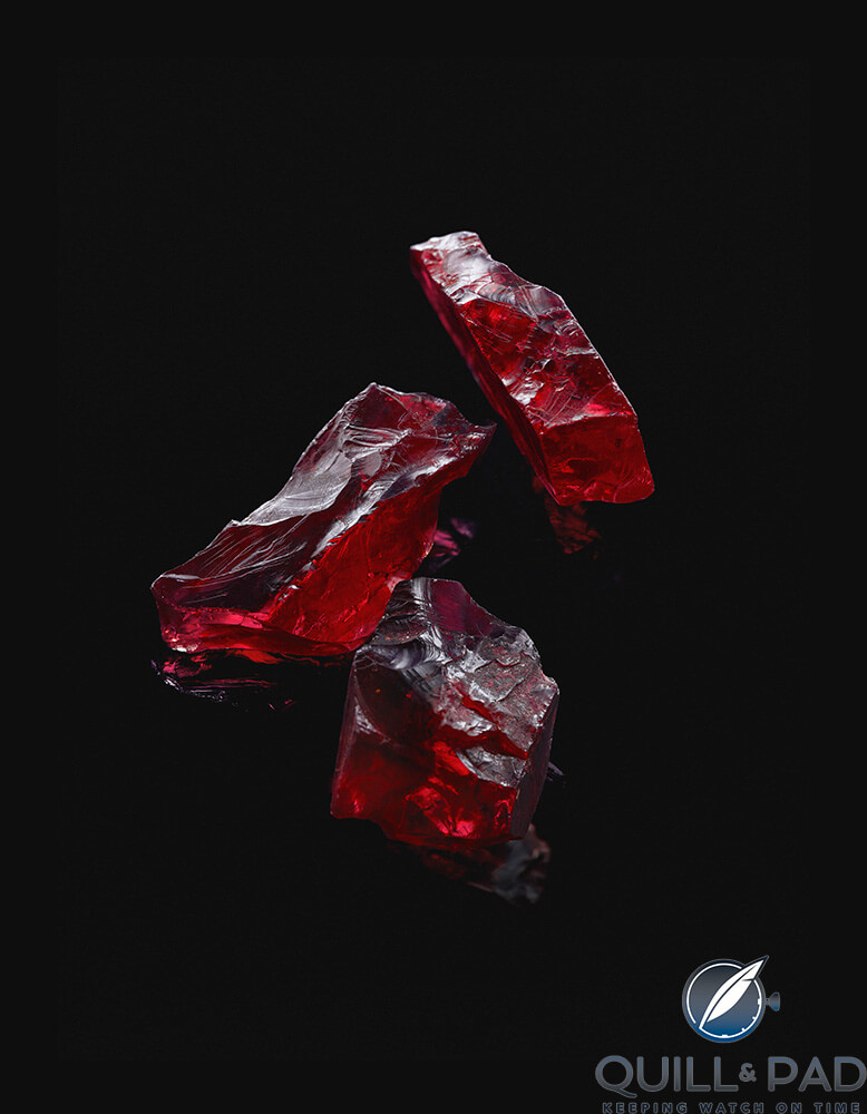 Three uncut rubies from Gemfields