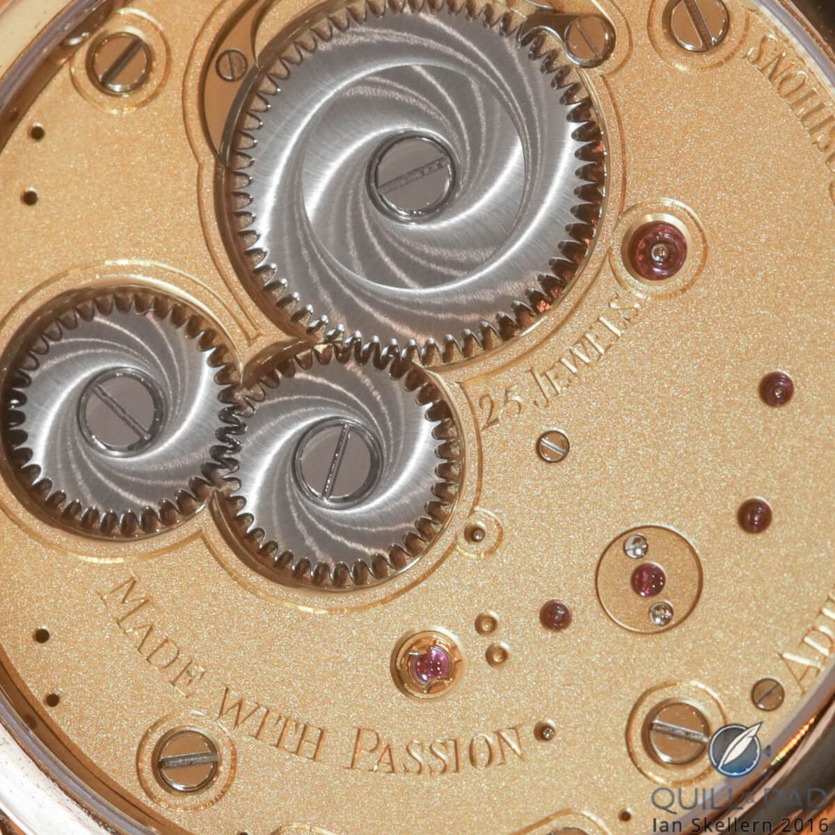 Close up look at the back of the Belier Reverse by Kim Djapri with the engraving 