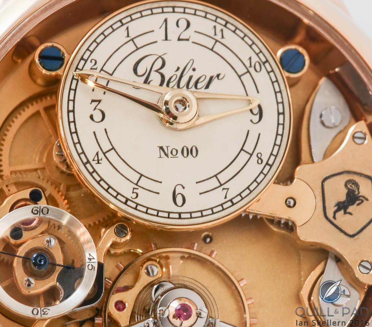 Close up look at the traditional enamel subdial on Reverse by Kim Djapri
