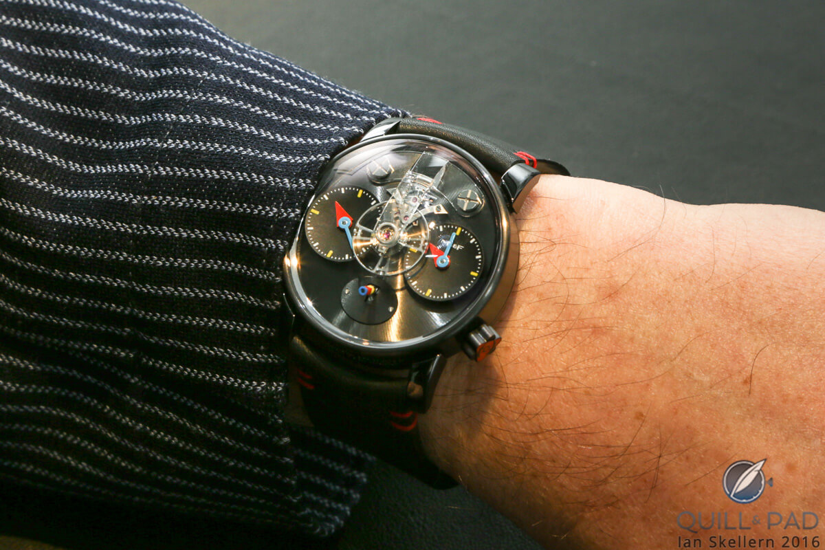 MB&F LM1 Silberstein black on the wrist of Alain Silberstein