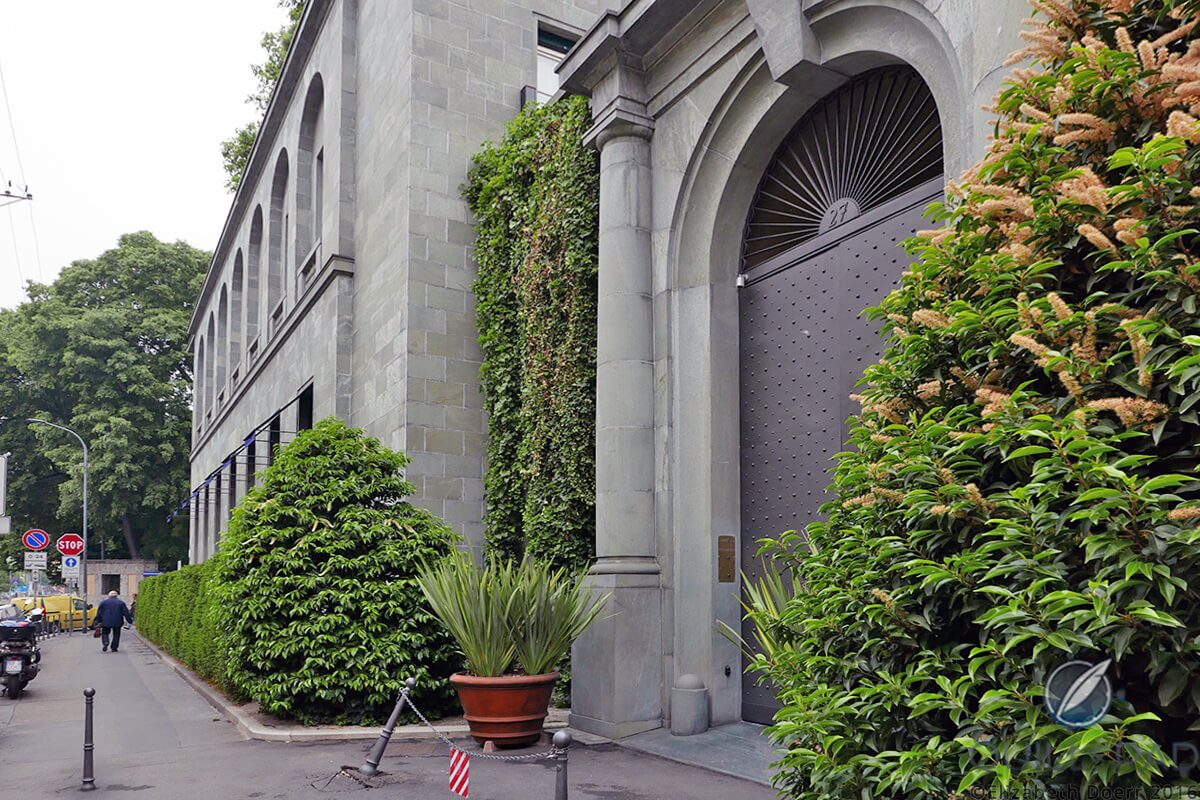 The fortress like exterior belies the refinement inside at Palazzo Ralph Lauren, Milan