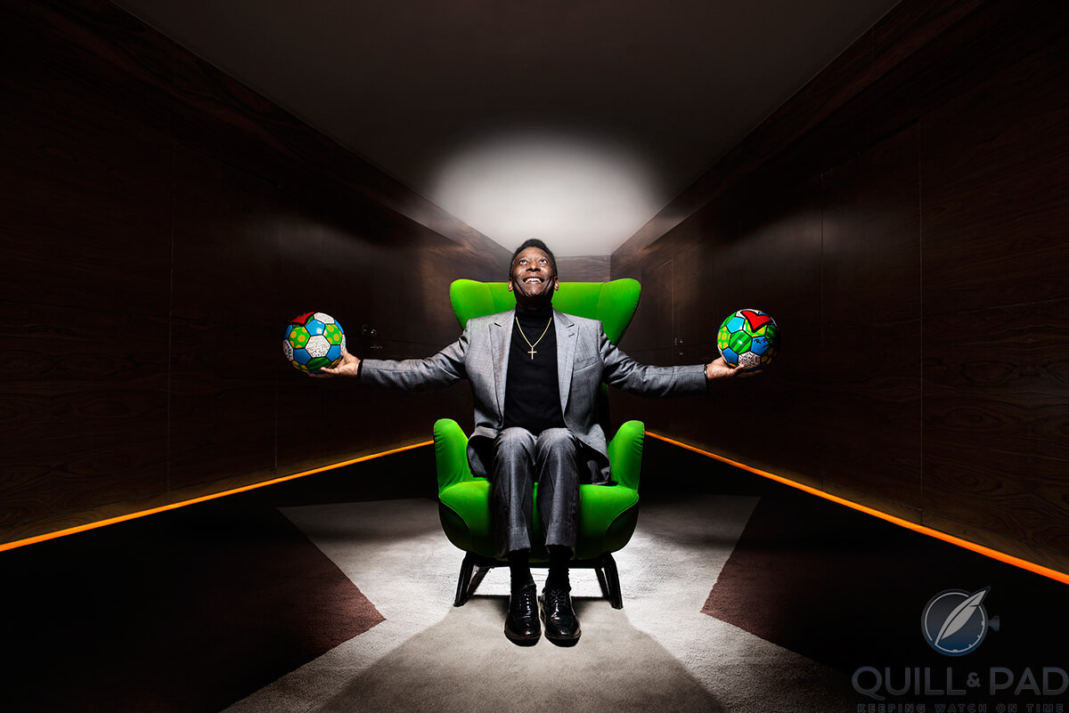 Pelé in one of the eye-catching photos promoting Hublot's role as a main sponsor of the 2014 World Cup in Brazil