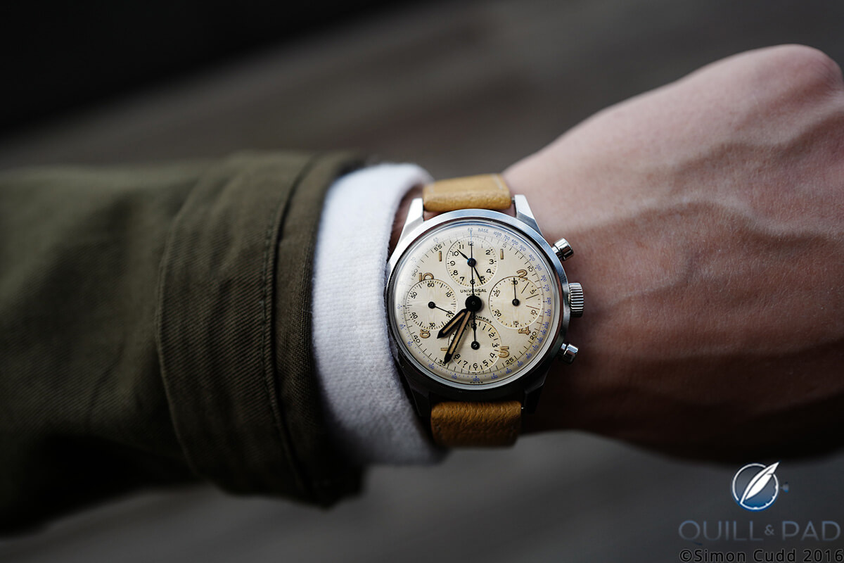 Universal Aero-Compax is Lot 19 at the Phillips Start-Stop-Reset auction of stainless steel chronographs