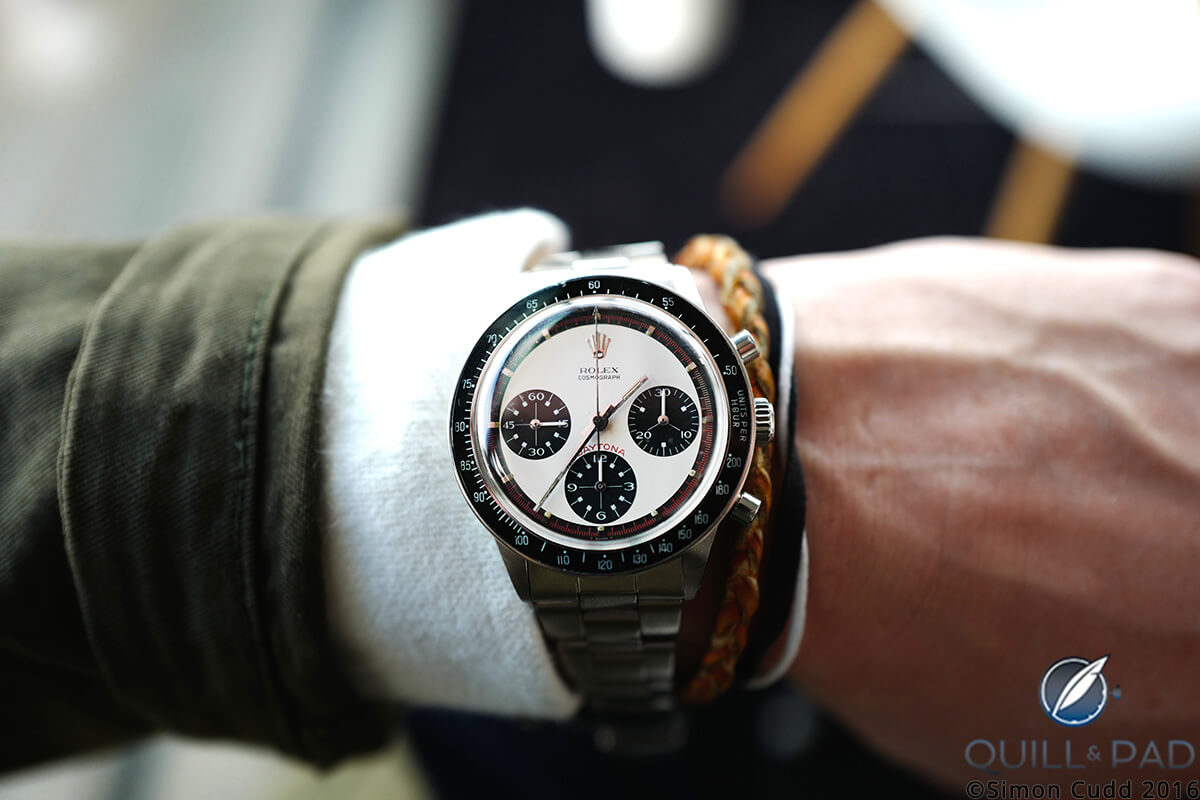 This Rolex Cosmograph Daytona Musketeer Paul Newman Ref. 6264 is Lot 44 at the Phillips Start-Stop-Reset auction of stainless steel chronographs