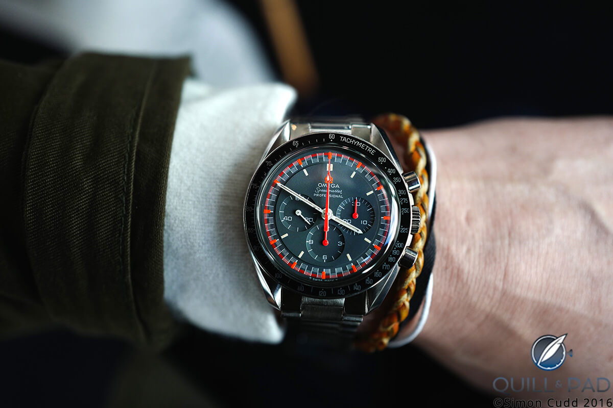 his Omega Speedmaster Professional Racing Dial is Lot 48 at the Phillips Start-Stop-Reset auction of stainless steel chronographs