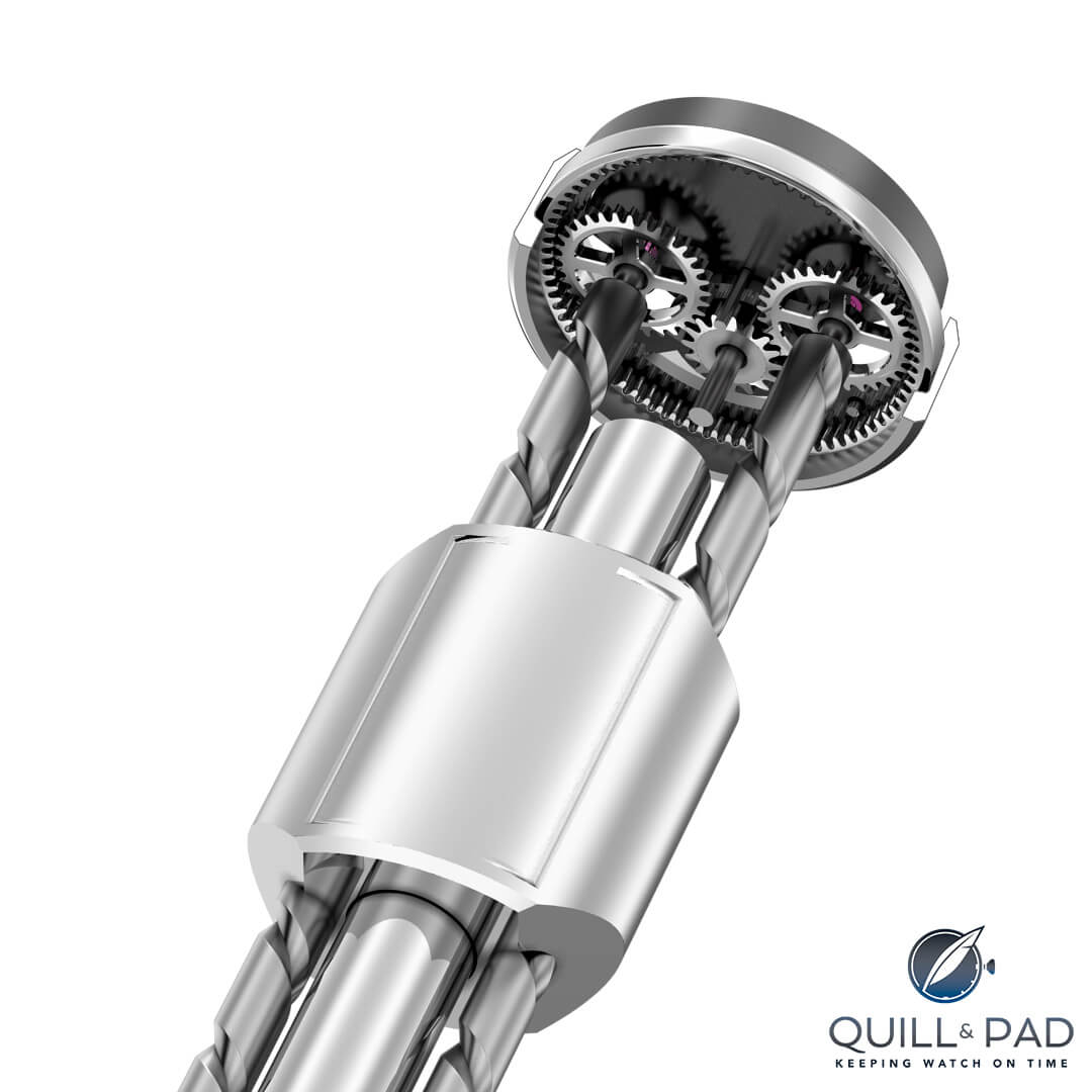 The weight adjustment mechanism in the Styljoux Le Calibre pen