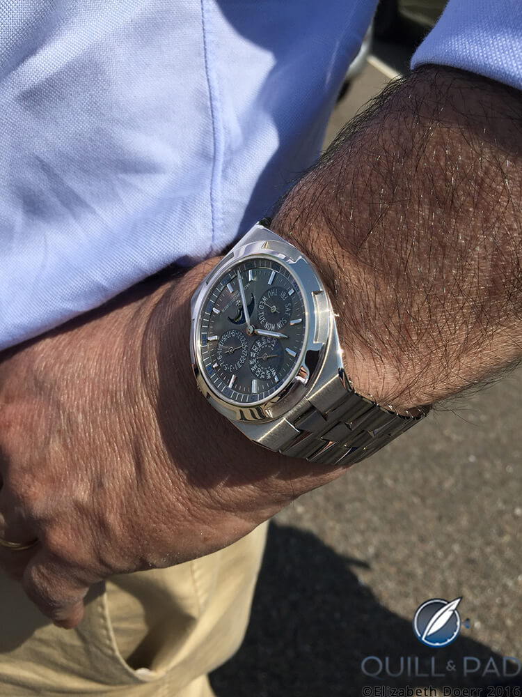 The Vacheron Constantin Overseas ultra-thin perpetual calendar on the wrist of CEO Juan-Carlos Torres
