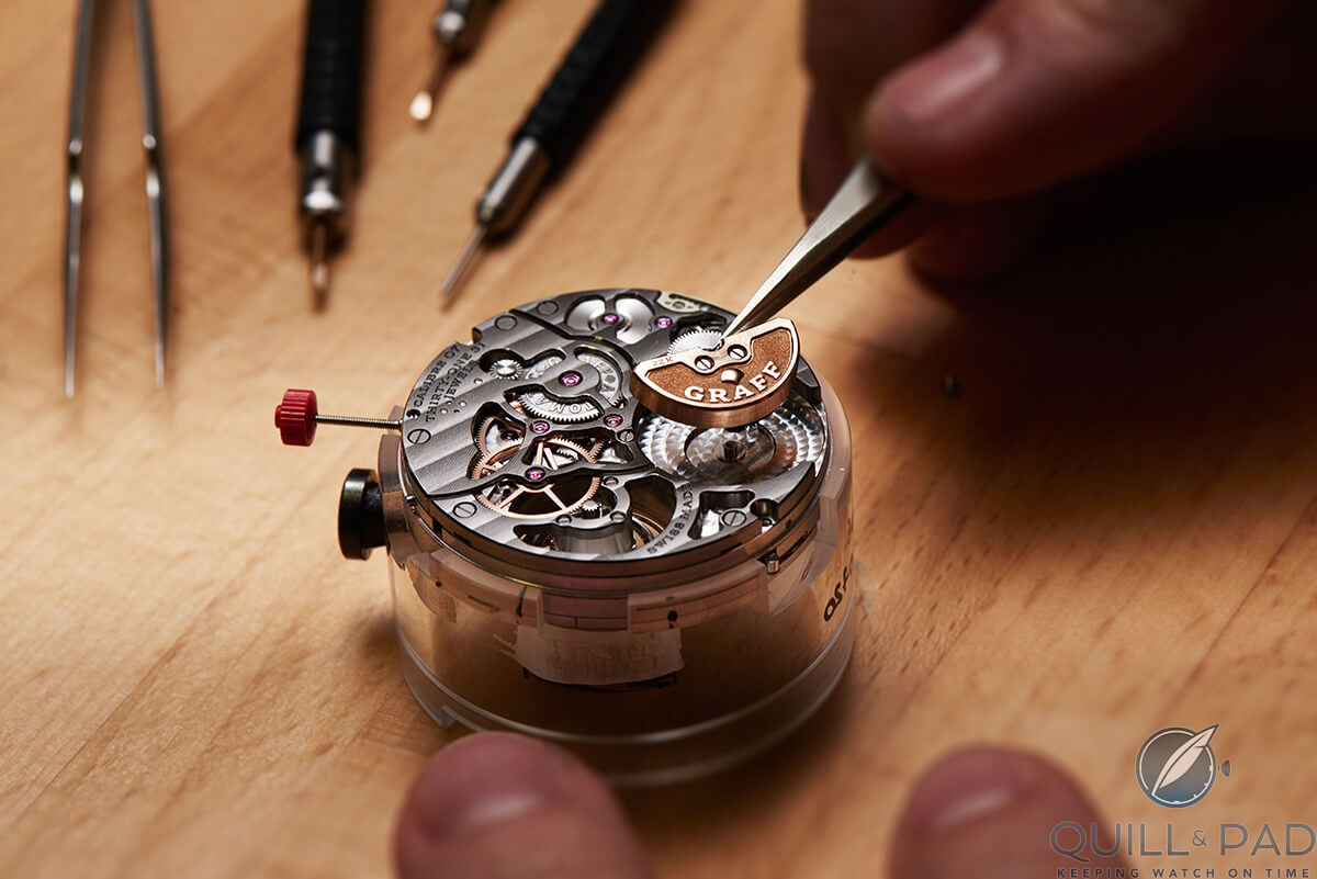 Positioning the micro rotor in the movement of a Graff MasterGraff Perpetual Calendar