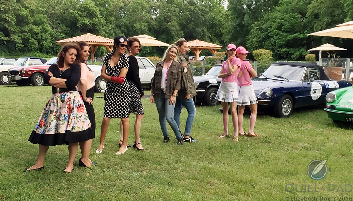 Impromptu fashion show during the 2016 Richard Mille Rallye des Princesses