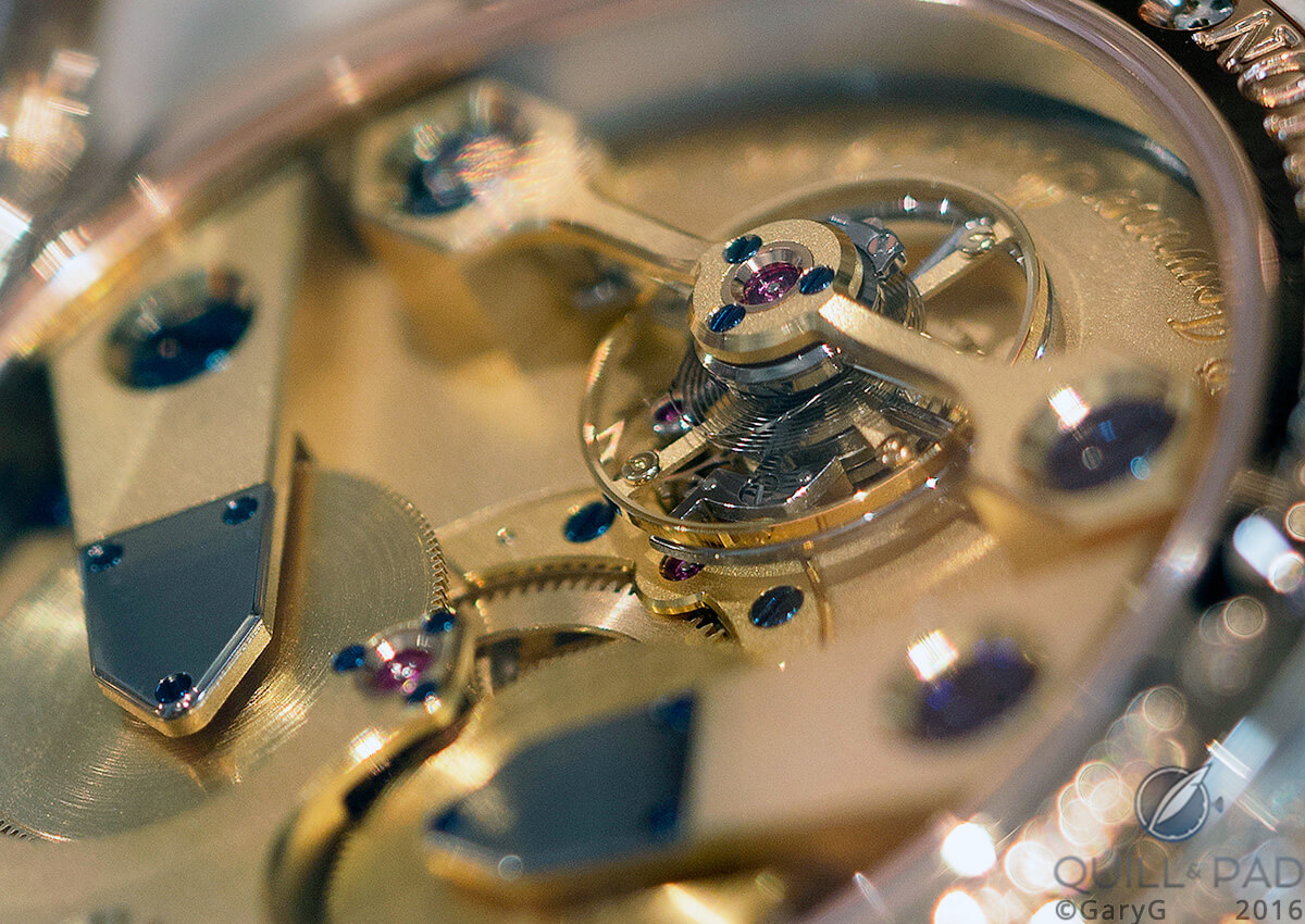 The tourbillon’s the thing: detail shot of the F.P. Journe Anniversary Tourbillon T30