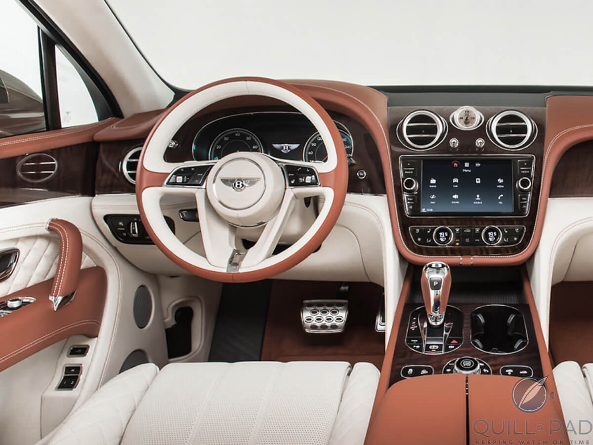 Plush leather interior of the Bentley Bentayga