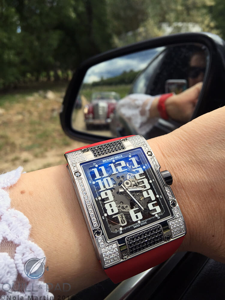 Nola Martin's Kodak moment wearing a Richard Mille RM 016 Extra-Flat in the 2016 Rallye des Princesses