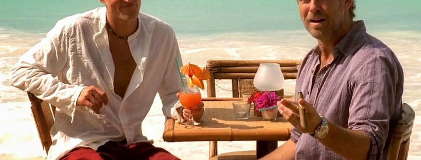 Pierce Brosnan wearing a Panerai Luminor in "After-The-Sunset" with Woody Harrelson
