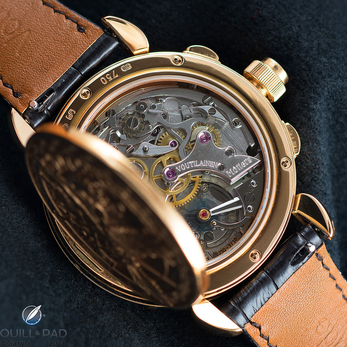 Movement, Voutilainen Masterpiece Chronograph II, with unique rhodium treatment